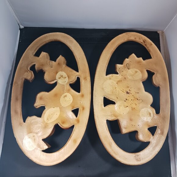 Vintage Miller Studio Inc. 1975 Set of 2 Fruit Wall Plaques Kitchen Decor - Picture 2 of 8